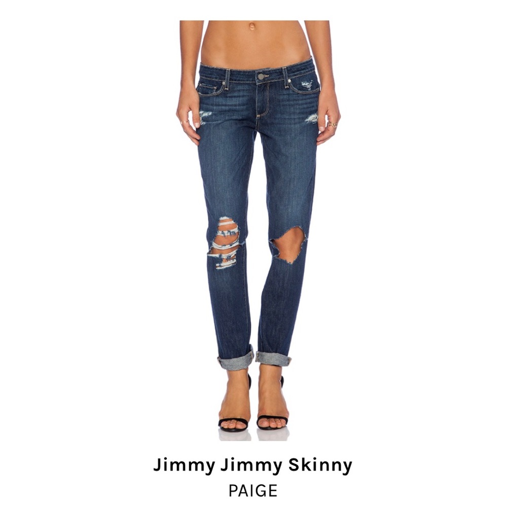 Paige low rise distressed jeans